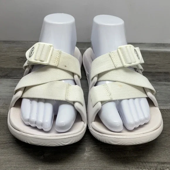 Chaco Chillos Slide Sandals Womens 7 White Adjustable Straps LUVSEAT J107110 - Picture 3 of 7
